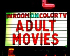 'Adult Movies' - iconic neon sign in LA, fine art photography, 2001