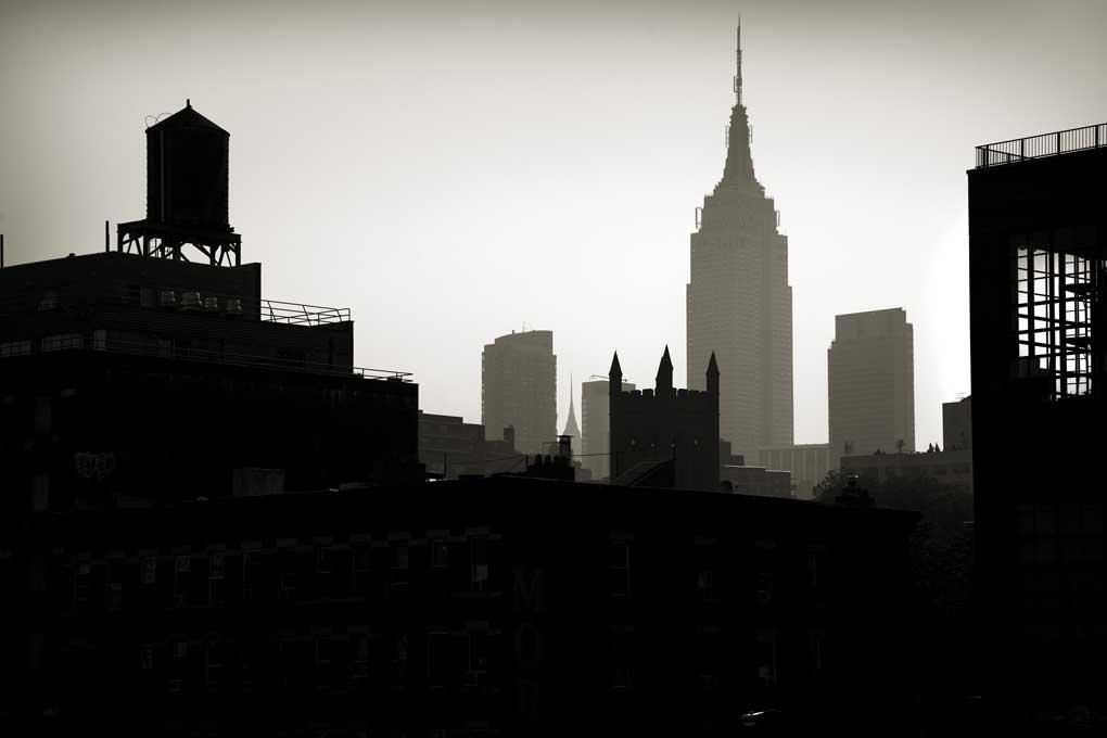 Andreas H. Bitesnich Black and White Photograph - Cityscape with Empire State Building, USA 
