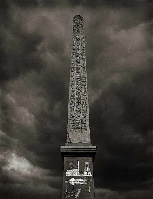 Andreas H. Bitesnich Black and White Photograph - Paris the city view in black and white with clouds in the back