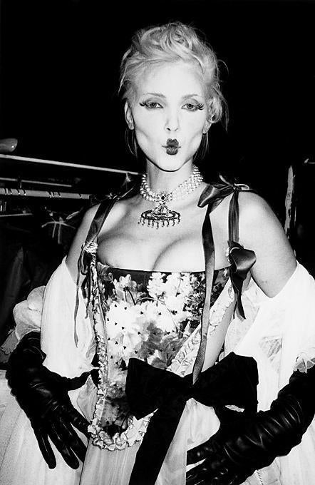 Roxanne Lowit Black and White Photograph - Vivienne Westwood, Paris - Nadja Auermann backstage, fine art photography, 1995