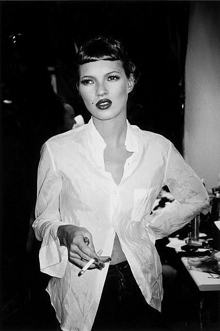 Roxanne Lowit Black and White Photograph - Kate Moss, Milan