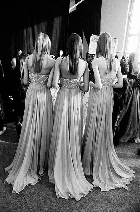 Gérard Uféras Figurative Photograph - 'Elie Saab Haute Couture' - three models in gowns, fine art photography, 2007