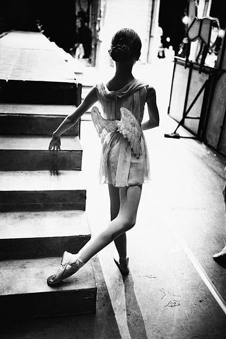 Gérard Uféras Black and White Photograph - Bolshoi Theatre, Moscow, Russia - ballet girl dancing b&w photo