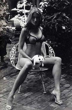 Brenda Schad, NYC - nude model in Garden with Bunny, fine art photography, 2004