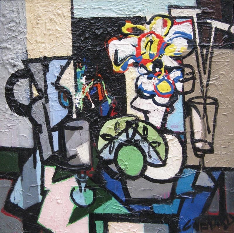 Claude Vénard Abstract Painting - Nature Morte III