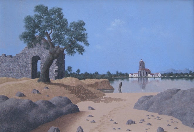 Tristam Hillier Landscape Painting - The Lake at Guijo de Coria