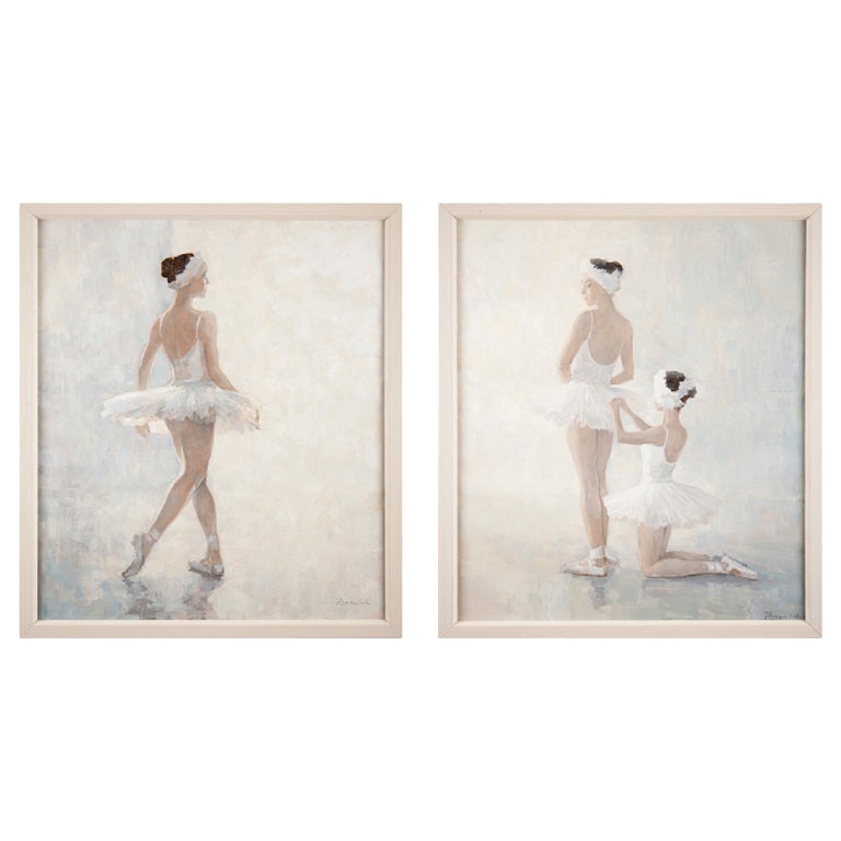 Pair of soft oils on canvas Ballet scenes by Sergei Volkov 
Would look stunning in a bedroom.

Born in 1957. Graduated from the Stroganov Art Institute in 1990. Member of the Union of Artists since 1996. Began exhibiting in 1991.Specialised in