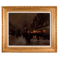 Italian Street Scene by Fausto Giusto (1867-1941)