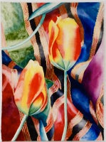 Two Tulips on Aleppo Silk