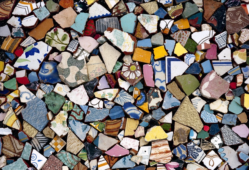 Tim Davis Color Photograph - Road Made of Tile Fragments (The New Antiquity)