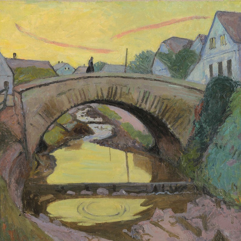 Maria Cyrenius Landscape Painting - Bridge in Hennersdorf