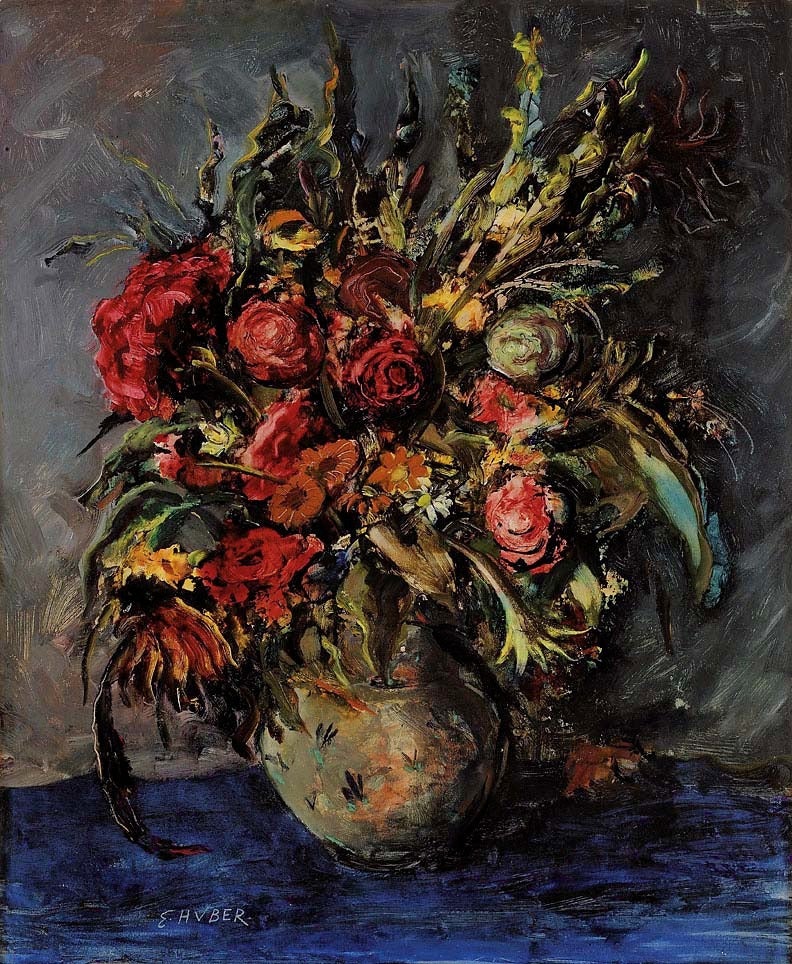 Ernst Huber Interior Painting - Still-life with Flowers