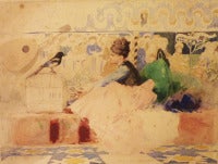 Young woman, interior court