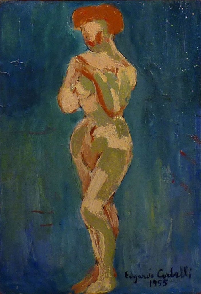 Nude - Painting by Edgardo Corbelli