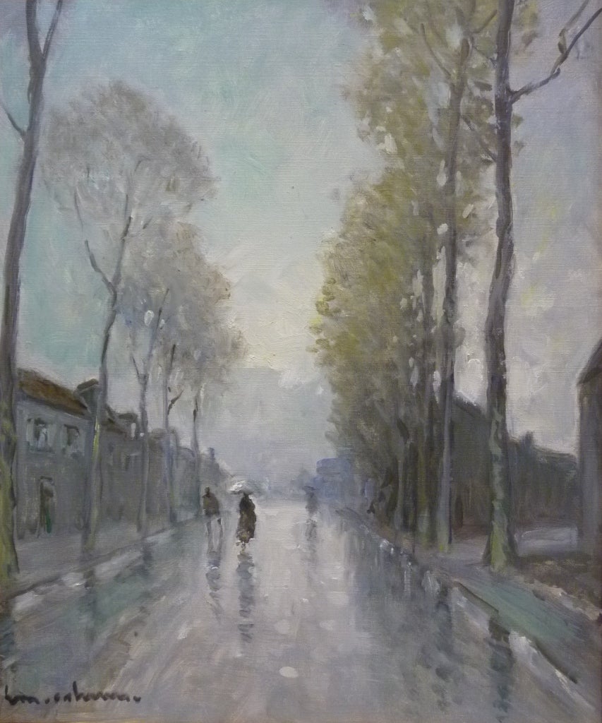 Henry Maurice CAHOURS Figurative Painting - Rainy day