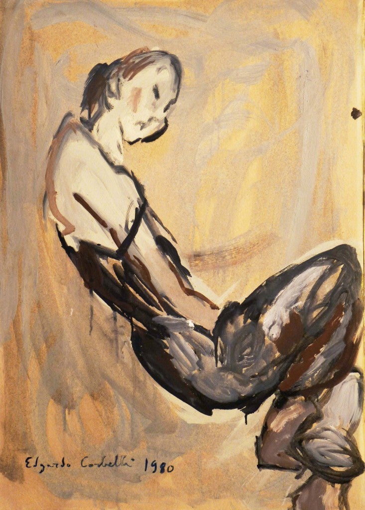 From the traditional composition of the 1930s, the painting of Corbelli leads to technical and expressive results dominated by an impetuous sign assimilated, among others, by Oskar Kokoschka at the Academy in Salzburg in 1958. This evolution comes