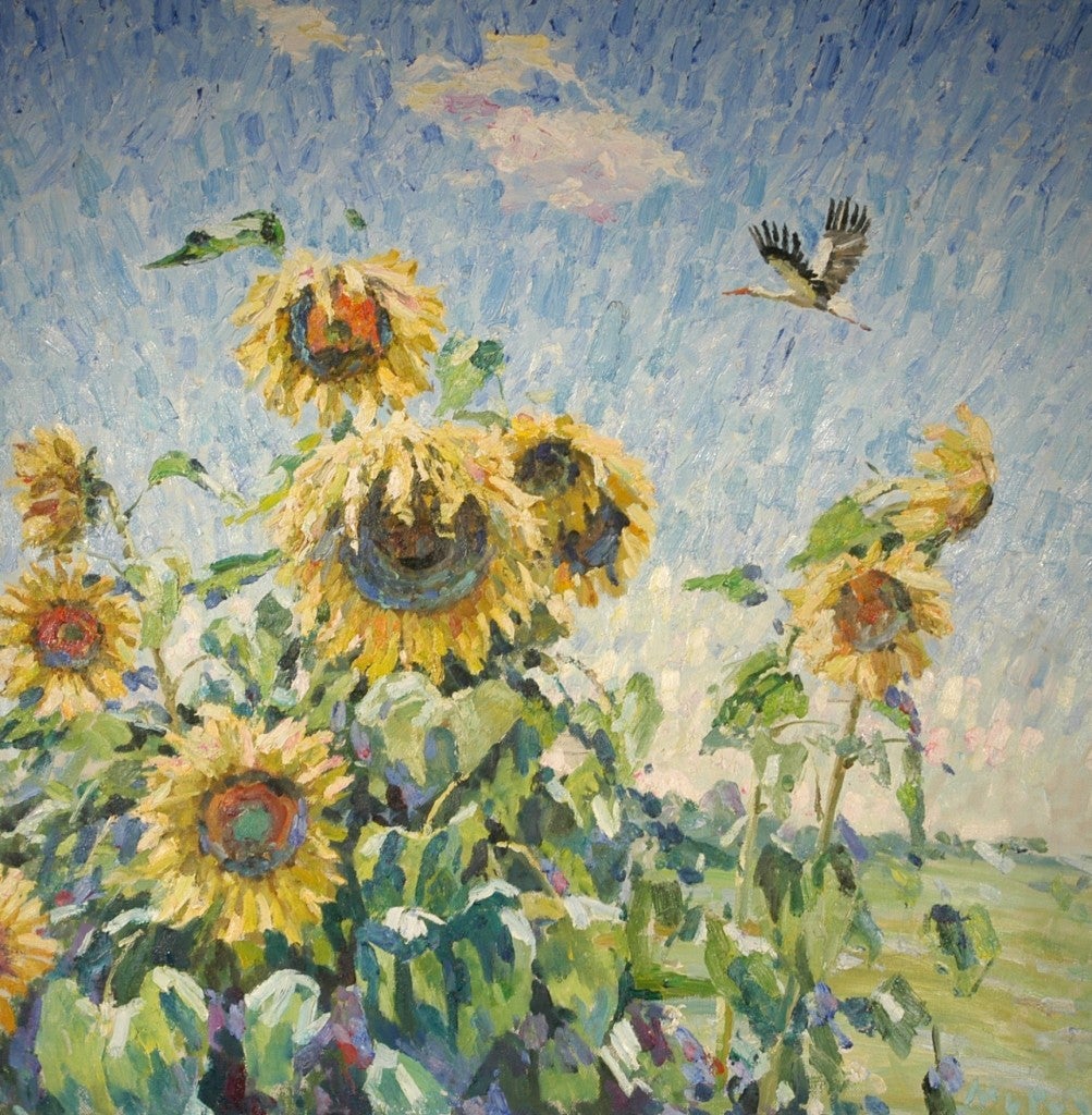 Georgij Moroz Figurative Painting - sunflowers