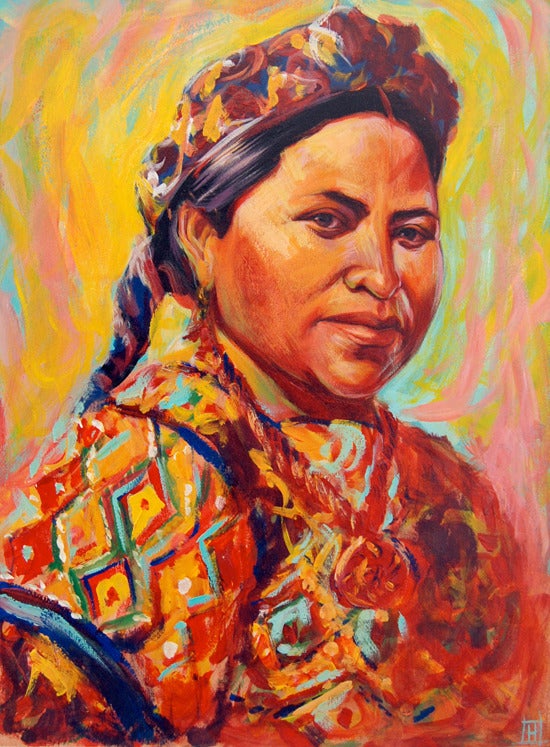 Salomón Huerta Portrait Painting - Portrait of Rigoberta Menchu