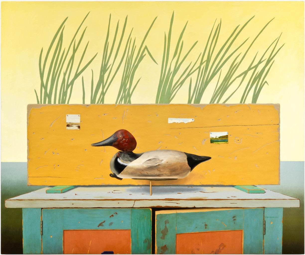 Duck Blind, trompe l'oeil painting  - Art by Ron Rizk
