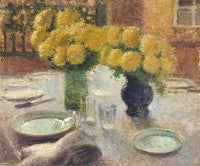 Antique Still Life of Flowers on a Table