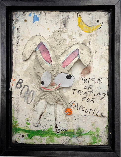Greg Haberny Figurative Painting - "Trick or Treating for Narcotics"