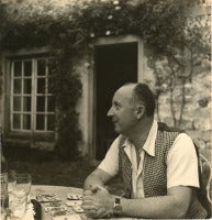 Christian Dior at his millhouse. DIANA VREELAND PRIVATE COLLECTION.