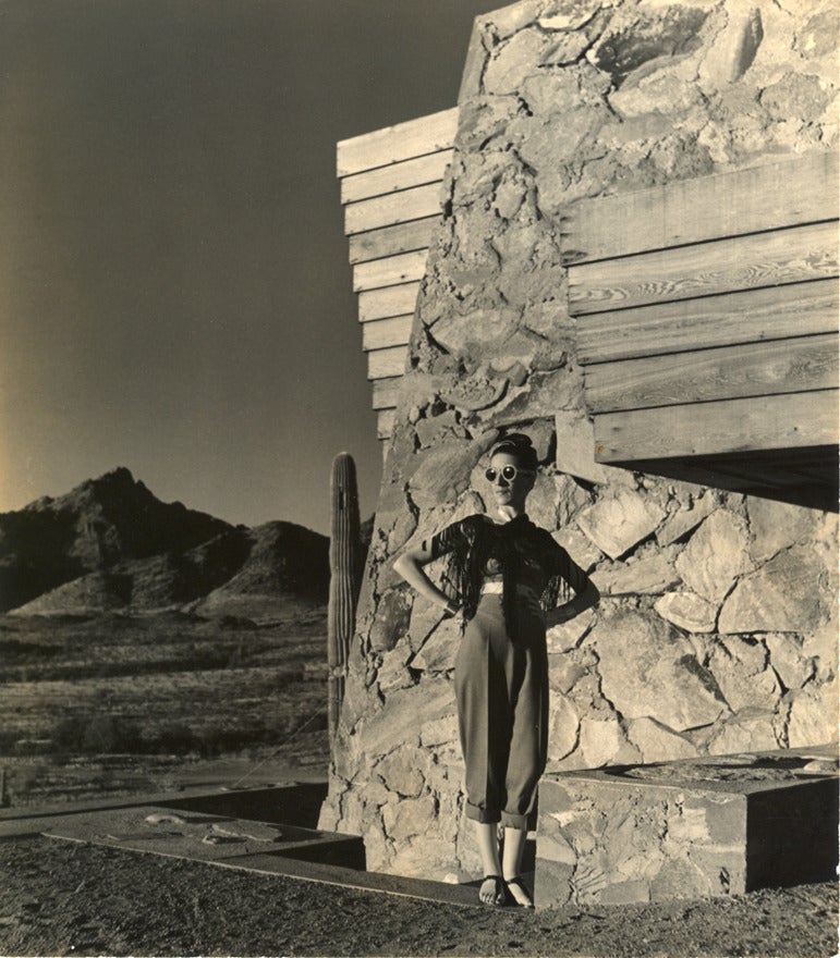 Louise Dahl-Wolfe Figurative Photograph - Diana Vreeland - Frank Lloyd Wright, AZ #3. DIANA VREELAND PRIVATE COLLECTION.