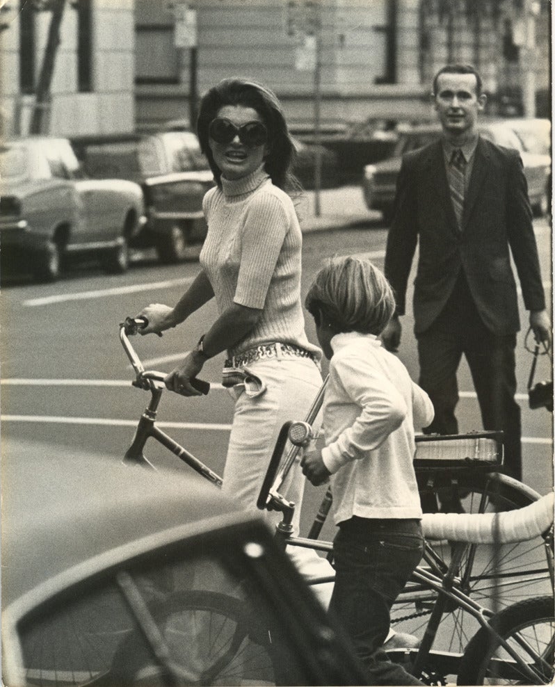 Ron Galella Black and White Photograph - Jackie Kennedy - Ped. Path Central Park.