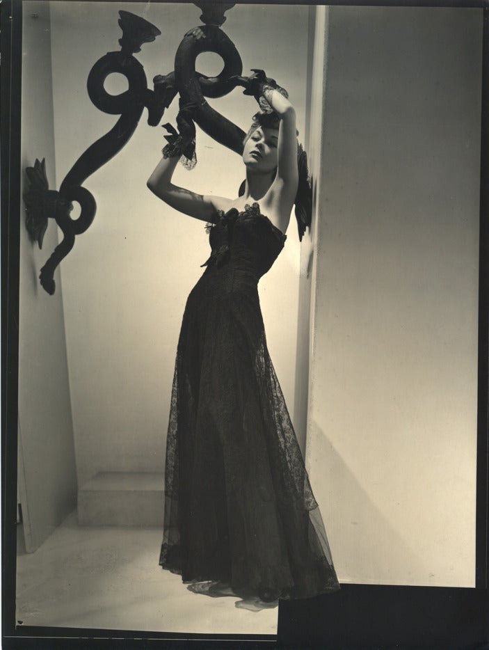 Horst P. Horst Black and White Photograph - Lud wearing Chanel.