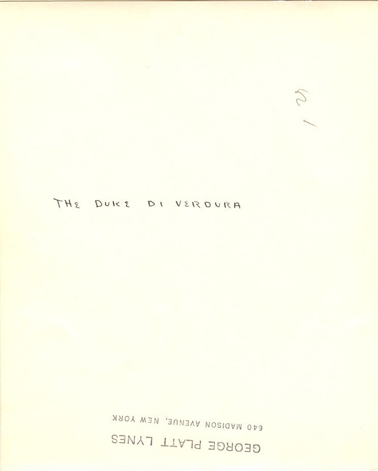 The Duke Di Verdura.