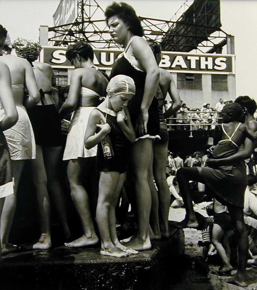 Morris Engel Black and White Photograph - Water Fountains, Coney Island