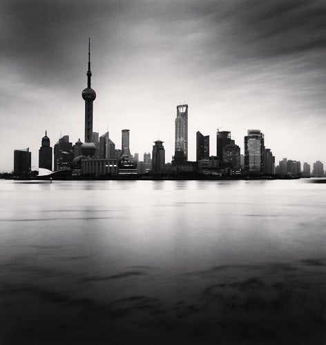 Michael Kenna Black and White Photograph - Skyline, Shanghai, Study 3, China