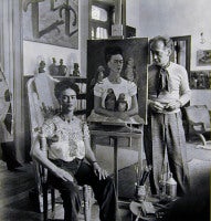 Frida Painting "Me and My Parrots"