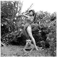 Bettie Page in Leopard-skin suit with Cheetah 11