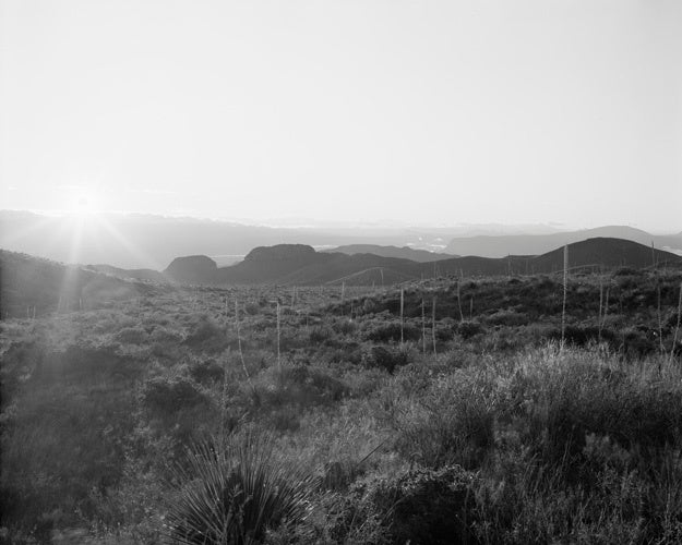 Jack Ridley Black and White Photograph - Sunrise from Pine Canyon, Big Bend