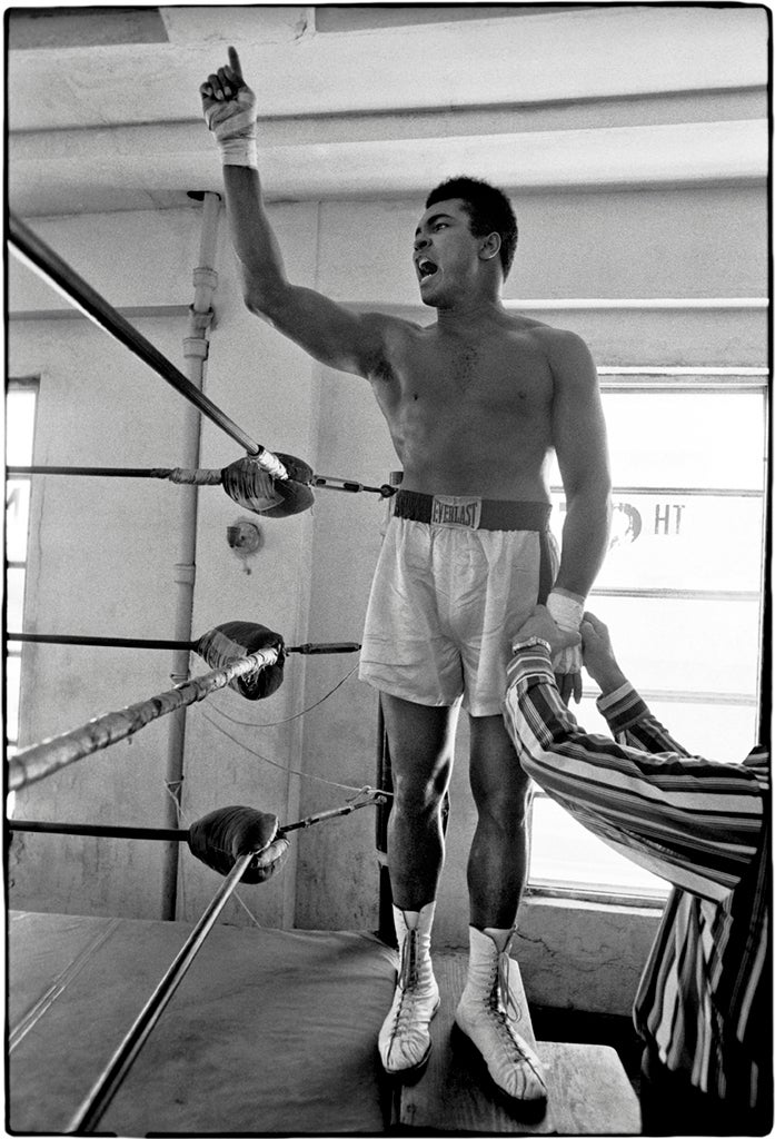 Al Satterwhite Black and White Photograph - Muhammad Ali, Fifth Street Gym, Miami, October (I'm Number One)