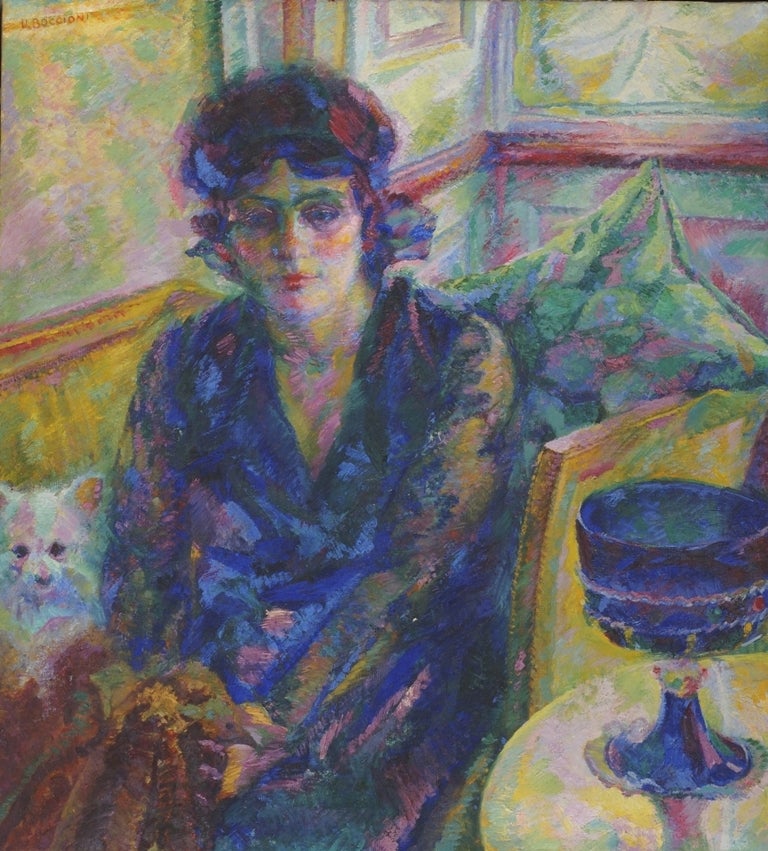Umberto Boccioni Portrait Painting - Portrait of Madame Cragnolini Fanna