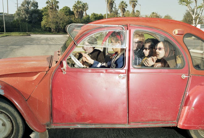 Andrew Bush Color Photograph - High school students facing north at 0 mph on Sepulveda Boulevard