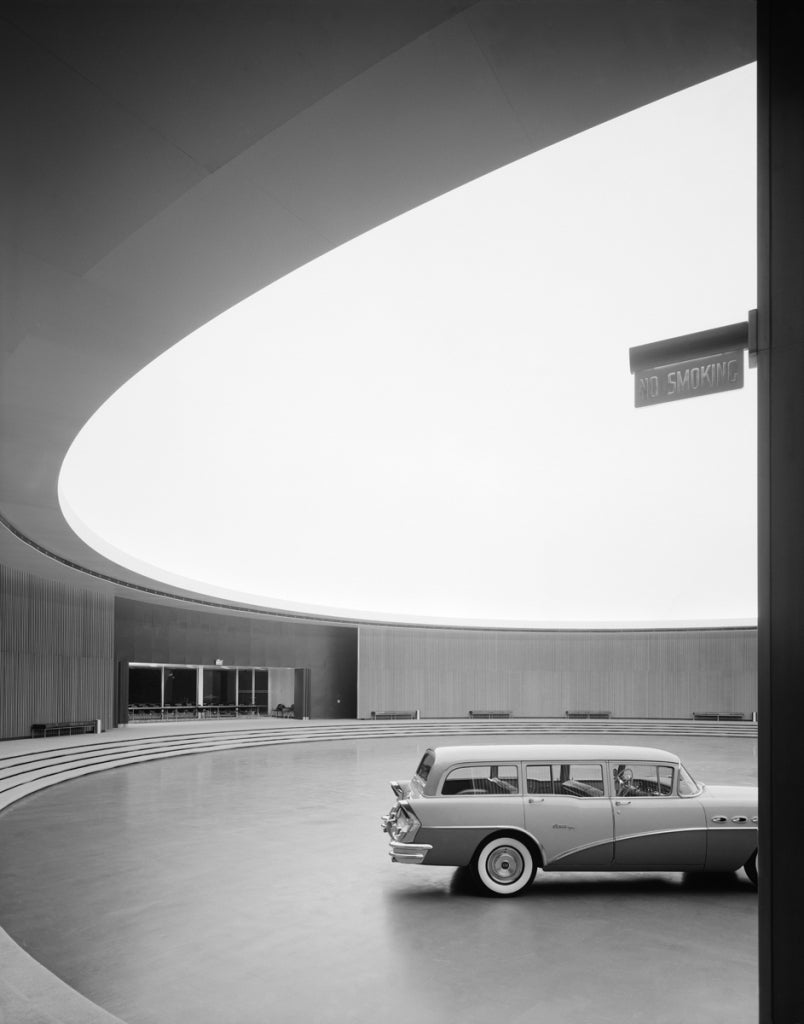 Ezra Stoller Black and White Photograph - General Motors Technical Center, Eero Saarinen, Warren, MI