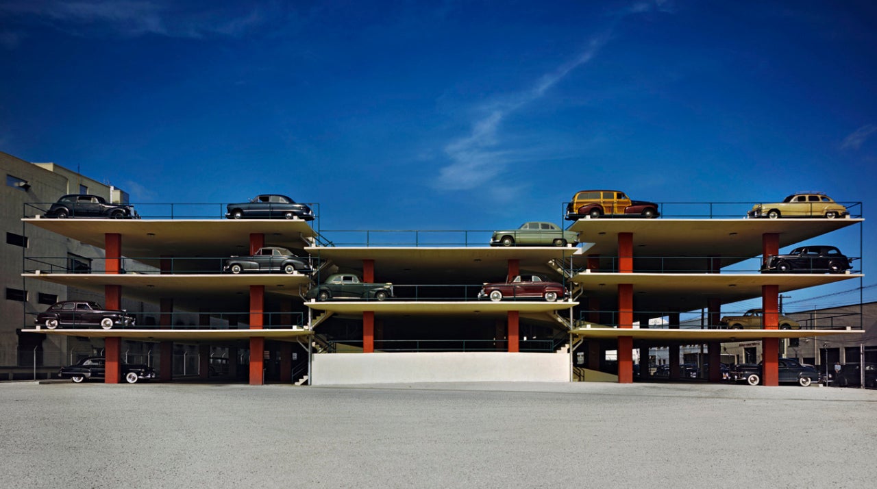 Ezra Stoller Color Photograph - Miami Parking Garage, Robert Law Weed and Associates, Miami, FL