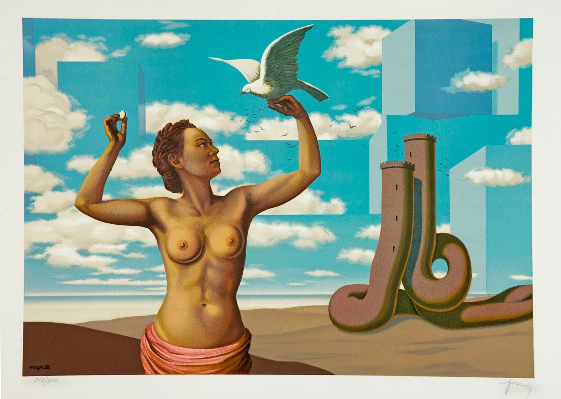 René Magritte Nude Print - Une Jeune Femme