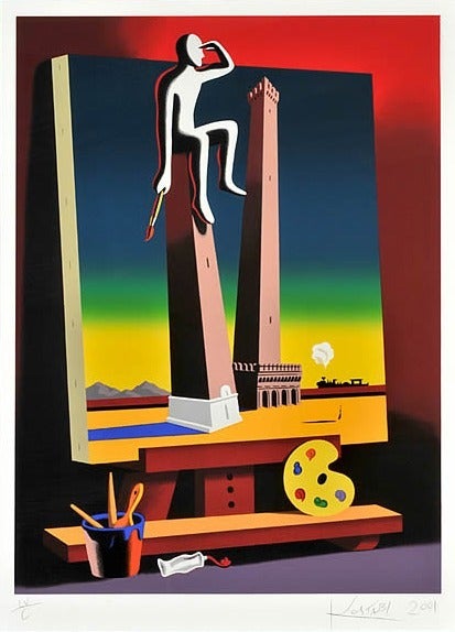 Mark Kostabi Landscape Print - Loophole with a View