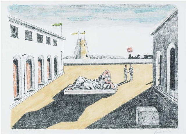 Giorgio De Chirico Landscape Print - Piazza d'Italia