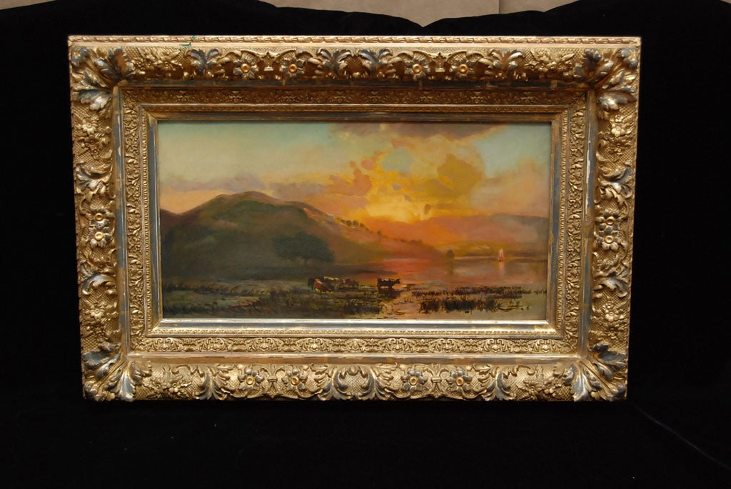 Sunset Landcape on The Hudson River by Arthur Parton 1