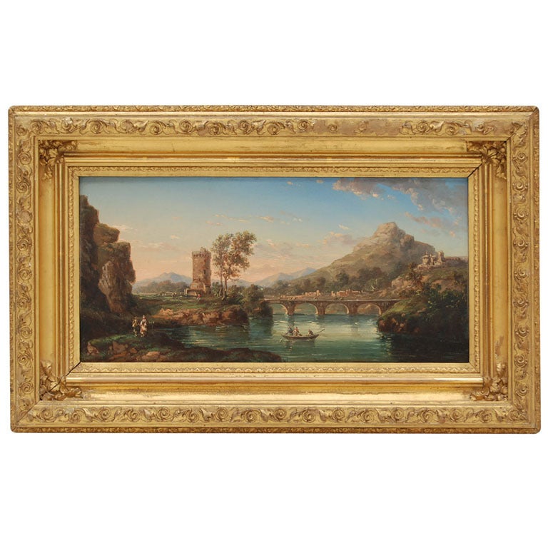 Unknown Landscape Painting - 19th Century European Landscape Oil on Board