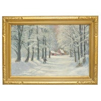 Landscape Oil Painting "The Pathway Home in Winter"