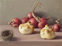 Still Life with Bread, Onions and Bird's Nest