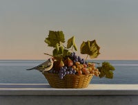 Still Life with Grapes, Figs and Goldfinch, (Aparchai)