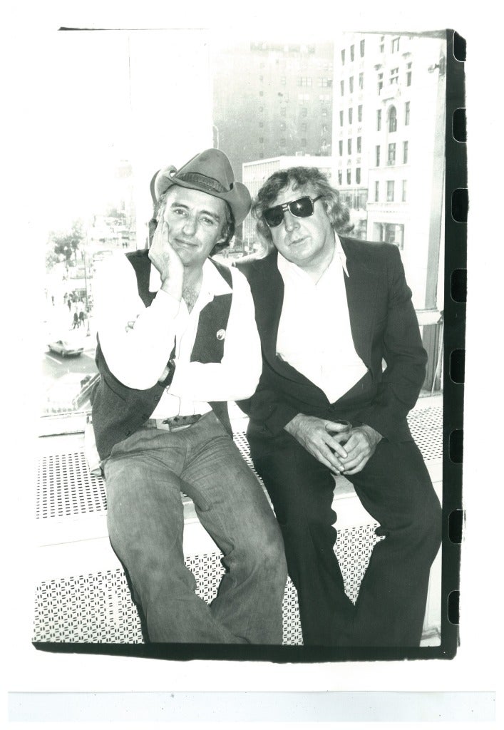 Andy Warhol Black and White Photograph - Dennis Hopper with Gerald Rothberg at The Factory