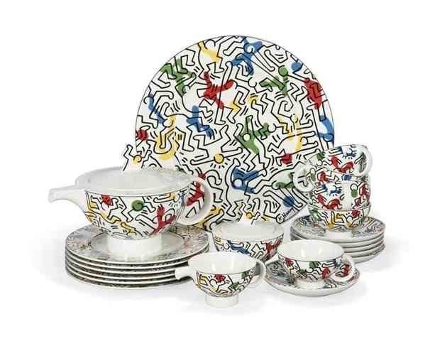 Title:  Spirit of Art (Coffee Service Set) No 1
Series:  After Keith Haring 
Date:  1991
Medium:  Glazed Porcelain Bone China Set 
Signature:  Stamped, as issued 
Edition:  /500